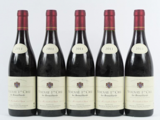 Vente aux enchères 5 BOUTEILLES VOLNAY 1er CRU 'LES BROUILLARDS' DOMAINE GLANTENAY - 2011