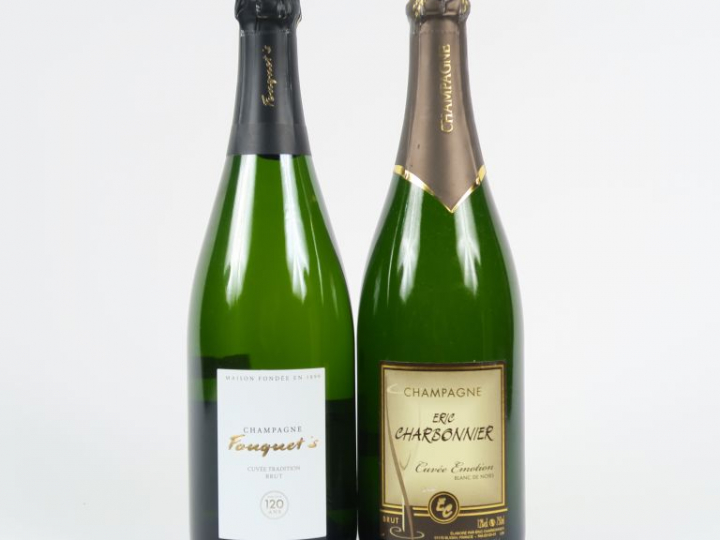 2 BOUTEILLES CHAMPAGNE : 1 FOUQUET'S - 1 ERIC CHARBONNIER 'CUVÉE EMOTI