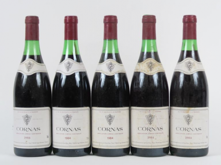 5 BOUTEILLES CORNAS CAVE DE TAIN L'HERMITAGE - 1984