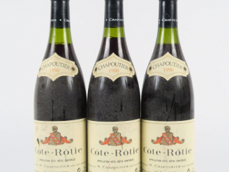 Vente aux enchères 3 BOUTEILLES CÔTE ROTIE CHAPOUTIER - 1990 - 1 ETLA