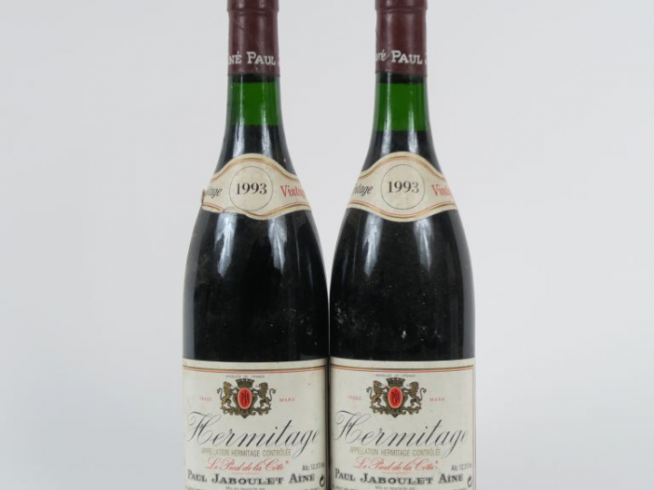 2 BOUTEILLES HERMITAGE 'LE PIED DE LA CÔTE' PAUL JABOULET AINE - 1993