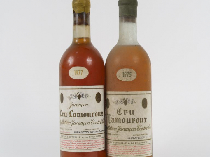 2 BOUTEILLES CRU LAMOUROUX JURANCON - 1 de 1975 HEP/1 de 1977 BG