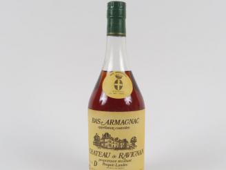 Vente aux enchères 1 BOUTEILLE BAS ARMAGNAC CHÂTEAU DE RAVIGNAC 46° - 1980 - MISE : 10/11