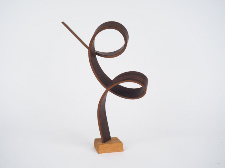 Christian ANDRE - ACQUIER. "Elipses". Sculpture en palissandre. Signée