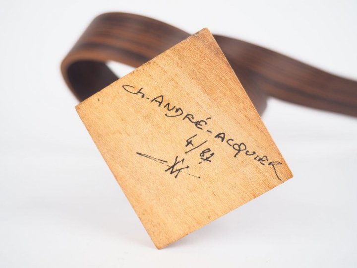 Christian ANDRE - ACQUIER. "Elipses". Sculpture en palissandre. Signée