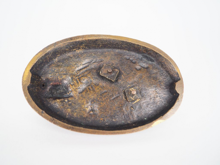 Sujet XIXème en bronze à patine brune "lapine et son lapereau". Dim. 4