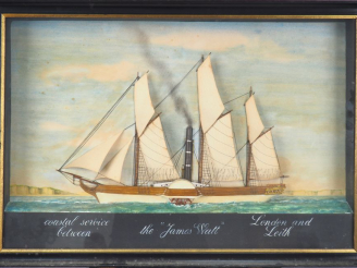 Vente aux enchères Diorama anglais fin XIXème début Xxème représentant un navire à voile 