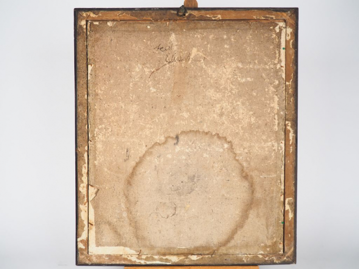 Ecole française vers 1800. "Portrait d'Elisa". Dessin rehaussé. Dim. 5