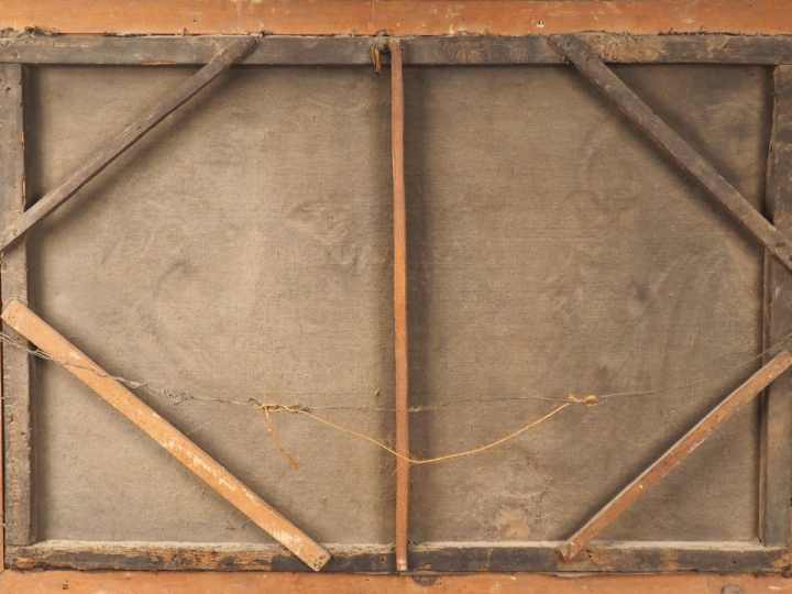 Ecole XVIIème d'après RUBENS.  "Le denier de César".  Grande Huile sur