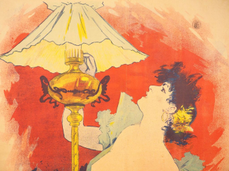 Vente aux enchères Affiche "Saxoléine, pétrole  de sûreté". Ateliers Cheret, Imp. Chaix S