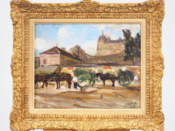 Lucien Hector JONAS "Avenue de Breteuil" Huile sur toile. Signée en ba