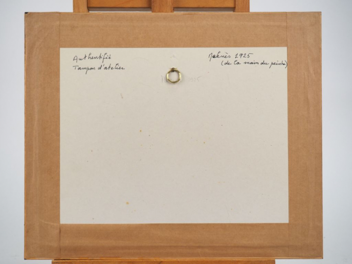 Henri ROUSSEAU. "Grand bassin de Meknès" Huile sur panneau, tampon d'a