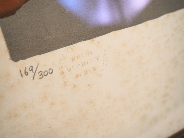 Eliane THIOLLIER. "les marchandes de fleurs". Lithographie en couleur 