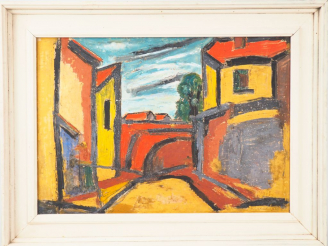 Vente aux enchères Raymond GAY BELLILE. "Port Garaud". Huile sur carton, signée en bas à 