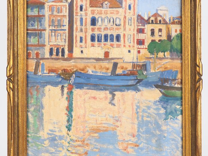 Raymond VIRAC. "La maison de l'infante à Saint Jean de Luz". Huile sur