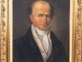 Vente aux enchères Ecole française XIXème. "Portrait d'homme au jabot". Huile sur toile. 