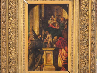 Vente aux enchères Ecole française XIXème. "La présentation au temple". Huile sur toile. 