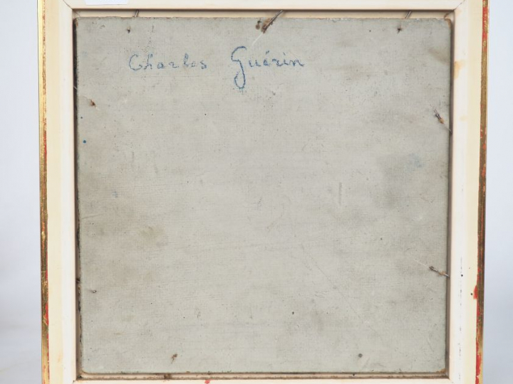 Charles GUERIN "Nu féminin" Huile sur carton. 19,5 x 20 cm