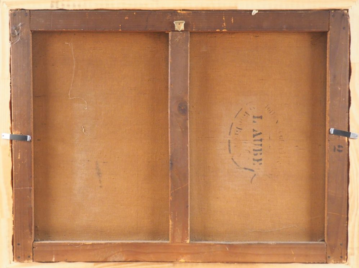 Charles HALLE "Paysage lacustre en automne" Huile sur toile.  46 x 61 