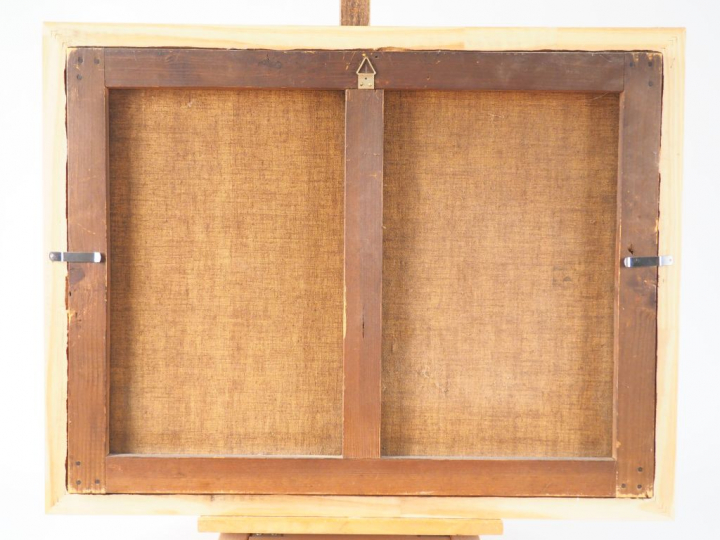 Charles HALLE  "Personnage cheminant" Huile sur toile. Signée en bas à