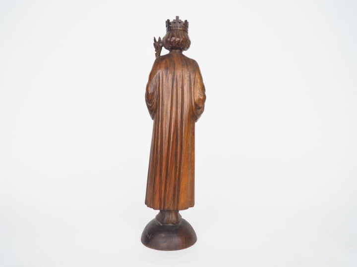 	GAMAIN "Jésus roi d'amour". Sculpture en bois  Signée.  H. 41,5 cm