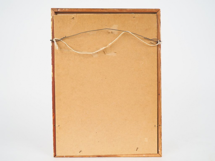 	LEBRETON "Maison au bord de la rivière" Huile sur panneau. Signée en 