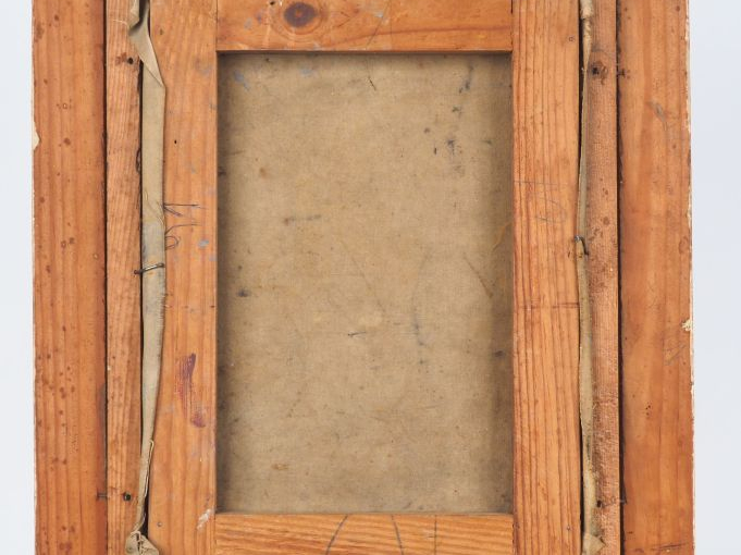 PONCELET "Fillette et son jouet" Huile sur toile. Signée en bas à gauc