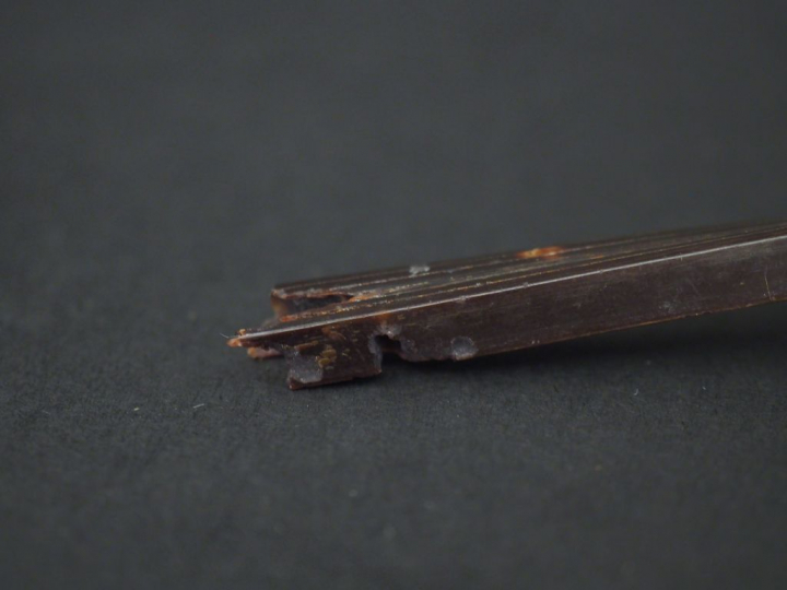 Louche à punch en argent, poinçon au Coq. Manche en corne. Long. 32 cm