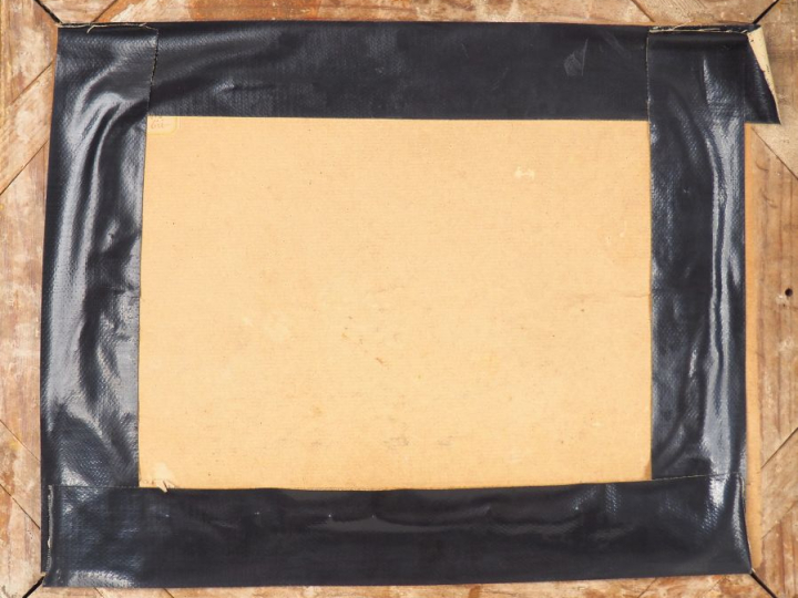 Ecole française début XIXème.  "Promenade en barque". Peinture sur car