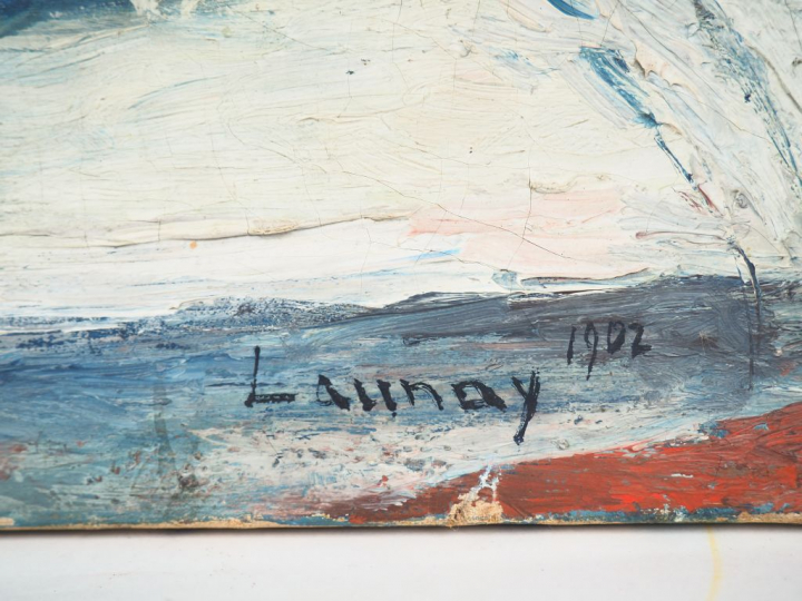 LAUNAY.  "Nature morte". Huile sur toile, signée en bas à droite. Dim.
