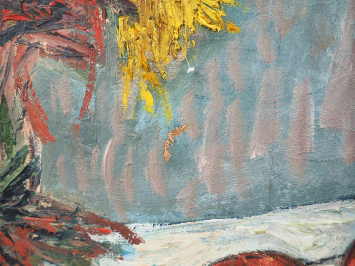 LAUNAY.  "Nature morte". Huile sur toile, signée en bas à droite. Dim.