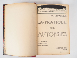 Vente aux enchères [Médecine] LETULLE (M.). La Pratique des Autopsies. 136 dessins d'aprè