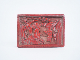 Vente aux enchères Boite en laque   Chine XIXème  Dim. 9,5 x 6,5 cm