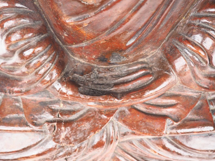 Vietnam, dynastie des Nguyen XIXe siècle  Sculpture en bois laqué brun