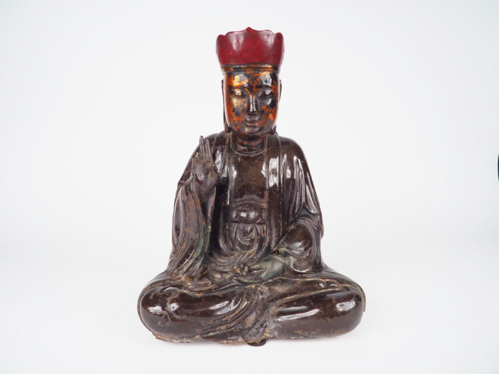 Vietnam, dynastie des Nguyen, fin XVIII-XIXe siècle  Bouddha en bois l