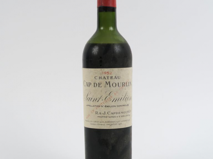 1 BOUTEILLE CHÂTEAU CAP DE MOURLIN ST EMILION - 1952 - MEP-BEP