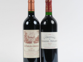 Vente aux enchères 2 BOUTEILLES DE 1998 : 1 LES TOURELLES DE LONGUEVILLE PAUILLAC - 1 L'O