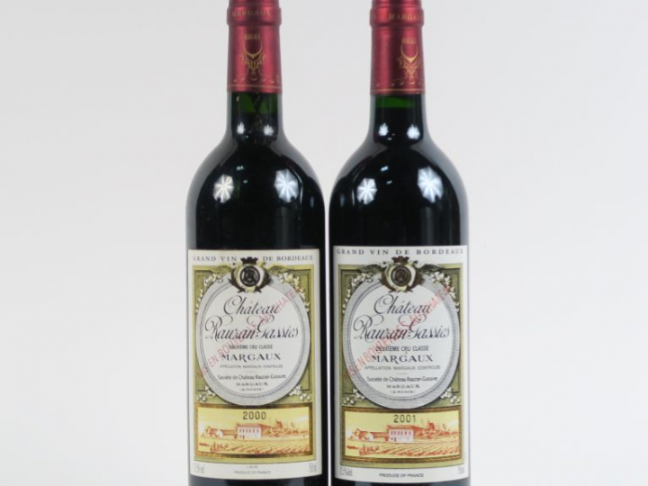 2 BOUTEILLES CHÂTEAU RAUZAN GASSIES GCC MARGAUX - 1 de 2000/1 de 2001