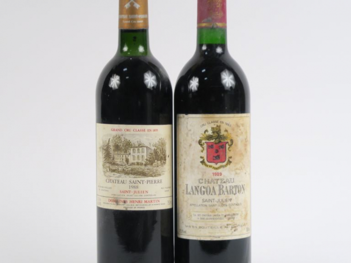 2 BOUTEILLES GCC ST JULIEN : 1 CHÂTEAU ST PIERRE 1988 LB - 1 CHÂTEAU L