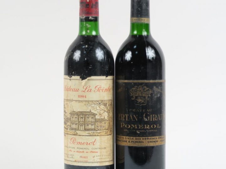 2 BOUTEILLES POMEROL : 1 CHÂTEAU CERTAN GIRAUD 1987 - 1 CHÂTEAU LA POI