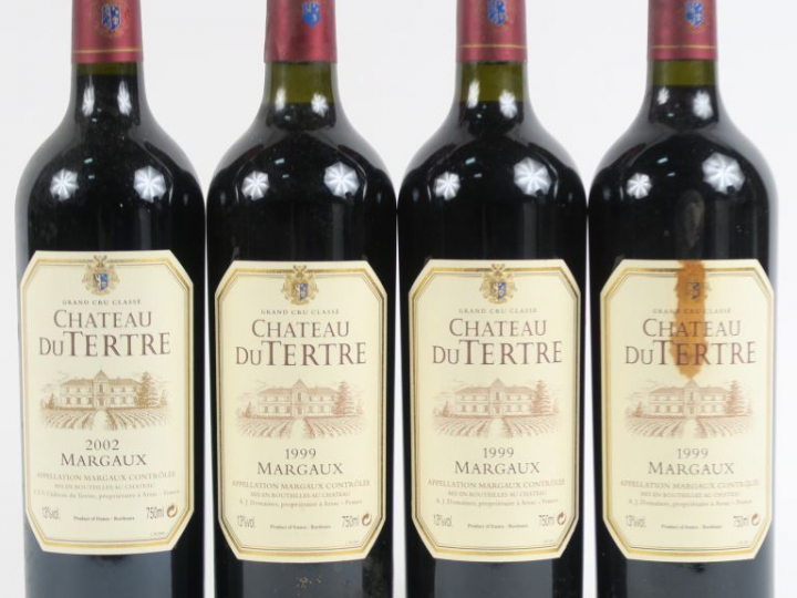 4 BOUTEILLES CHÂTEAU DU TERTRE GCC MARGAUX - 3 de 1999/1 de 2002