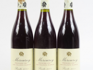 Vente aux enchères 3 BOUTEILLES MERCUREY 1er CRU 'LES CHAMPS MARTIN' MARC ROUGEOT DUPIN -