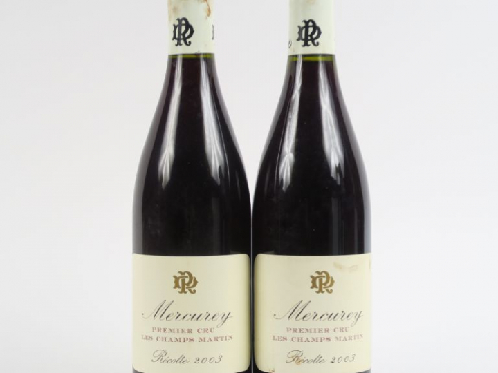 2 BOUTEILLES MERCUREY 1er CRU 'LES CHAMPS MARTIN' MARC ROUGEOT DUPIN -