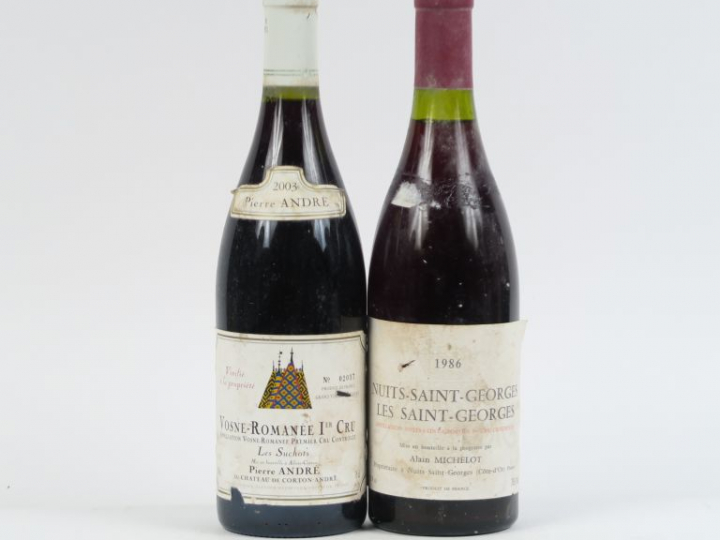 2 BOUTEILLES : 1 VOSNE ROMANÉE 1er CRU 'LES SUCHOTS' PIERRE ANDRÉ 2003