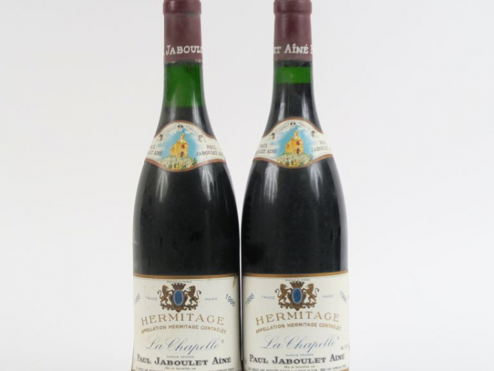 2 BOUTEILLES HERMITAGE 'LA CHAPELLE' PAUL JABOULET AÎNÉ - 1986 - 1 à 3