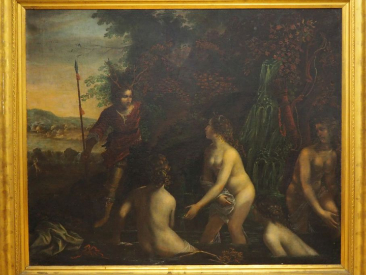 Ecole ITALIENNE du XVIIe "Diane et Acteon" Toile Hauteur : 147 cm Larg