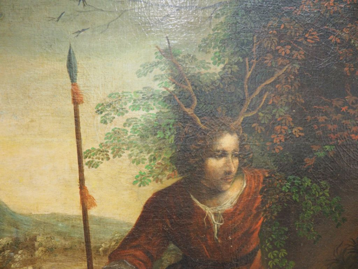 Ecole ITALIENNE du XVIIe "Diane et Acteon" Toile Hauteur : 147 cm Larg