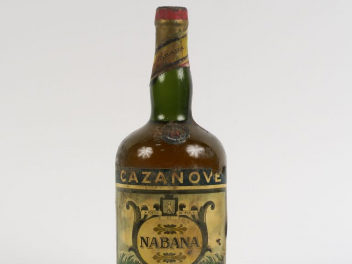 1 VIEILLE BOUTEILLE LIQUEUR NABANA CAZANOVE - ELA/CAPSULE ABIMÉE
