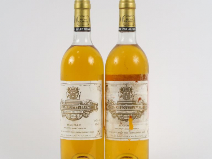 2 BOUTEILLES CHÂTEAU COUTET 1er CC SAUTERNES - 1986 - LB/1 EA