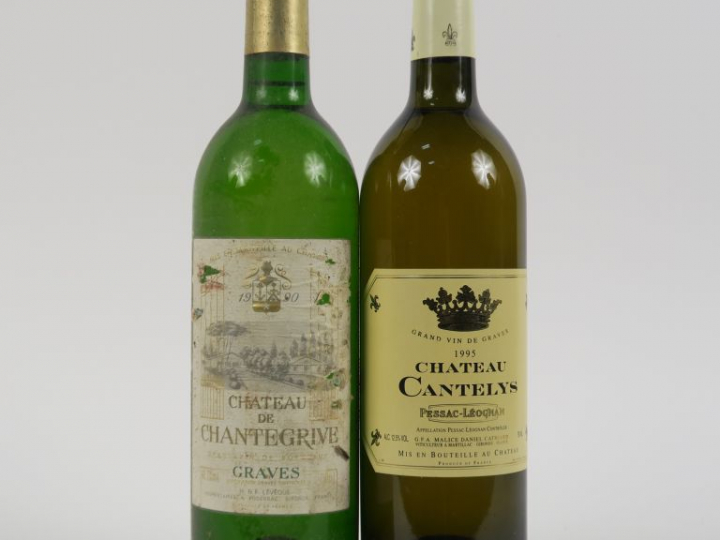 2 BOUTEILLLES GRAVES : 1 CHÂTEAU CANTELYS 1995 LB - 1 CHÂTEAU DE CHANT